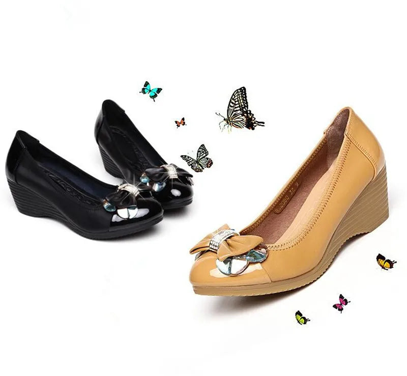 ZXRYXGS Brand Shoes 2024 New Rhinestone Bow Slope with Wild Women High Heel Shoes OL Work Shoes Woman Fashion Shoes High Heels