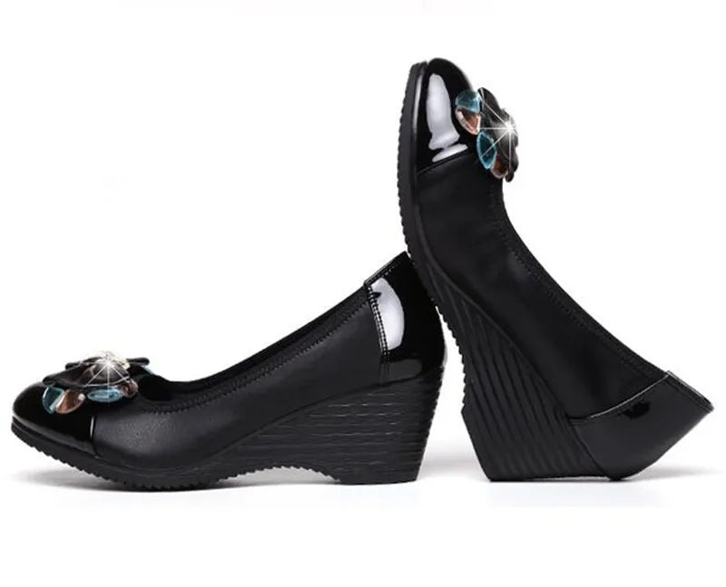 ZXRYXGS Brand Shoes 2024 New Rhinestone Bow Slope with Wild Women High Heel Shoes OL Work Shoes Woman Fashion Shoes High Heels