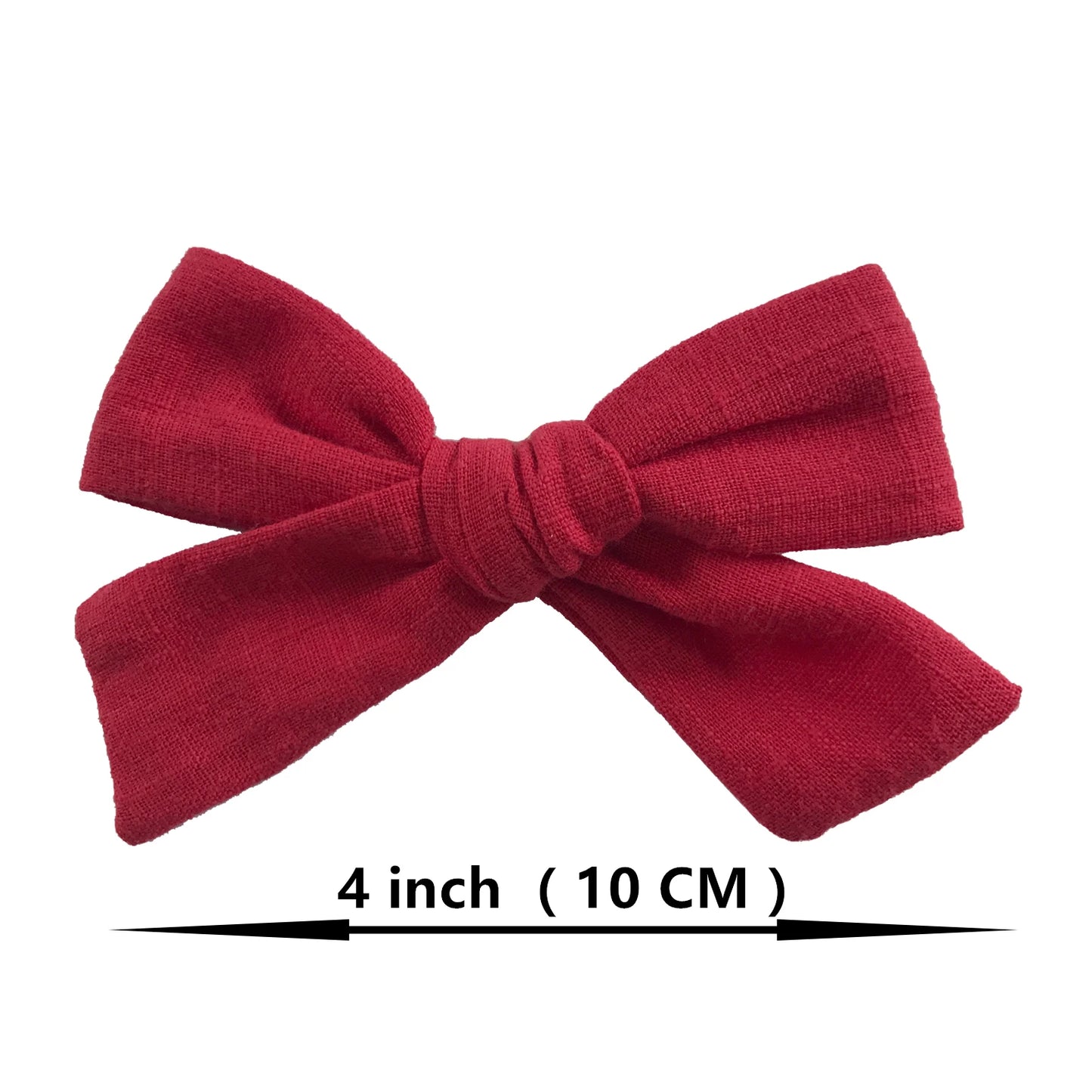 2 PCS 4 inch Linen Bow Hair Clips for Baby Girls Infant Kids Knot Hair Bow Barrettes Hairgrips Hair Accessories