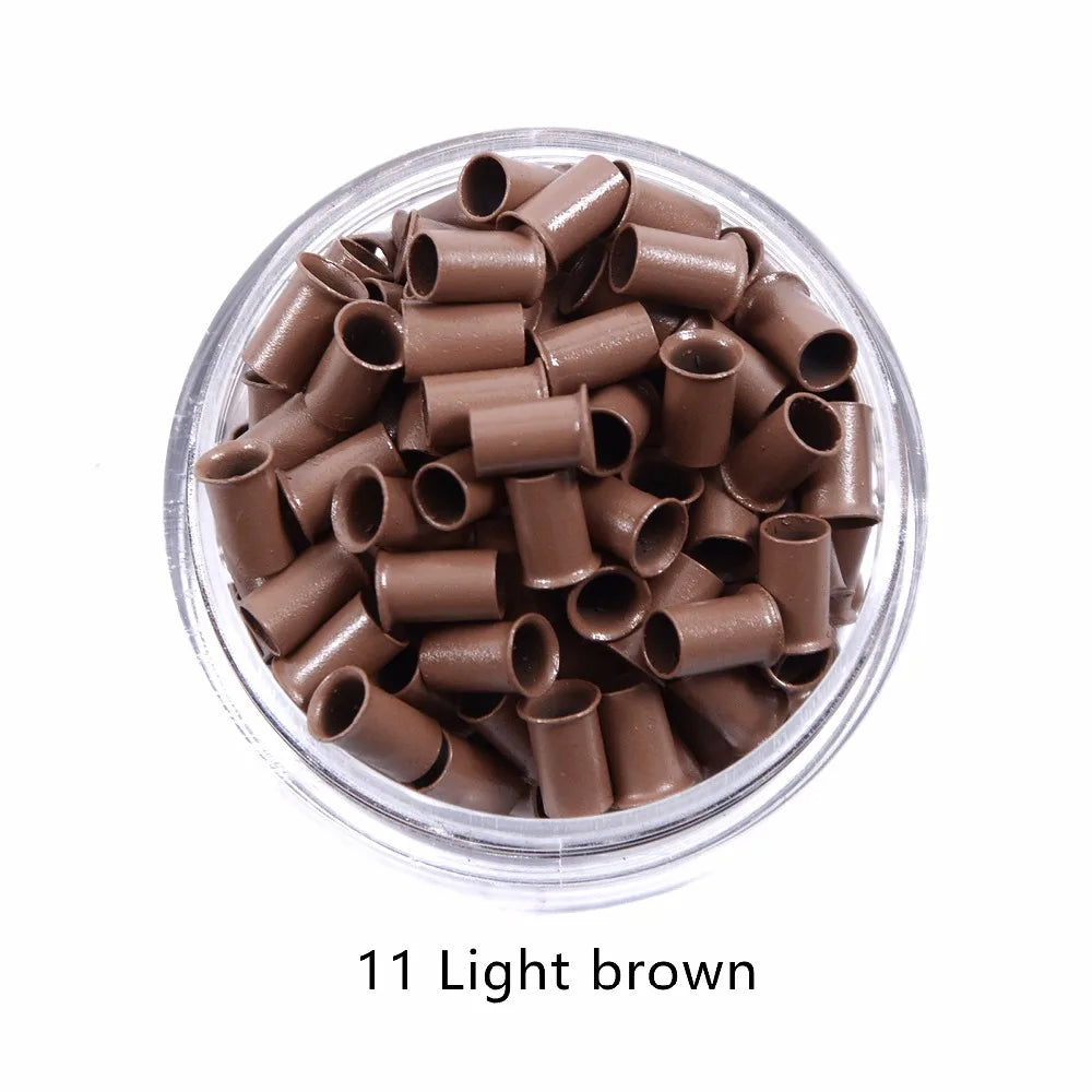 3.4mm 1000pcs Long Euro Lock Flared Flaring Micro Copper Tube Rings Beads Links Human Hair Extensions tools