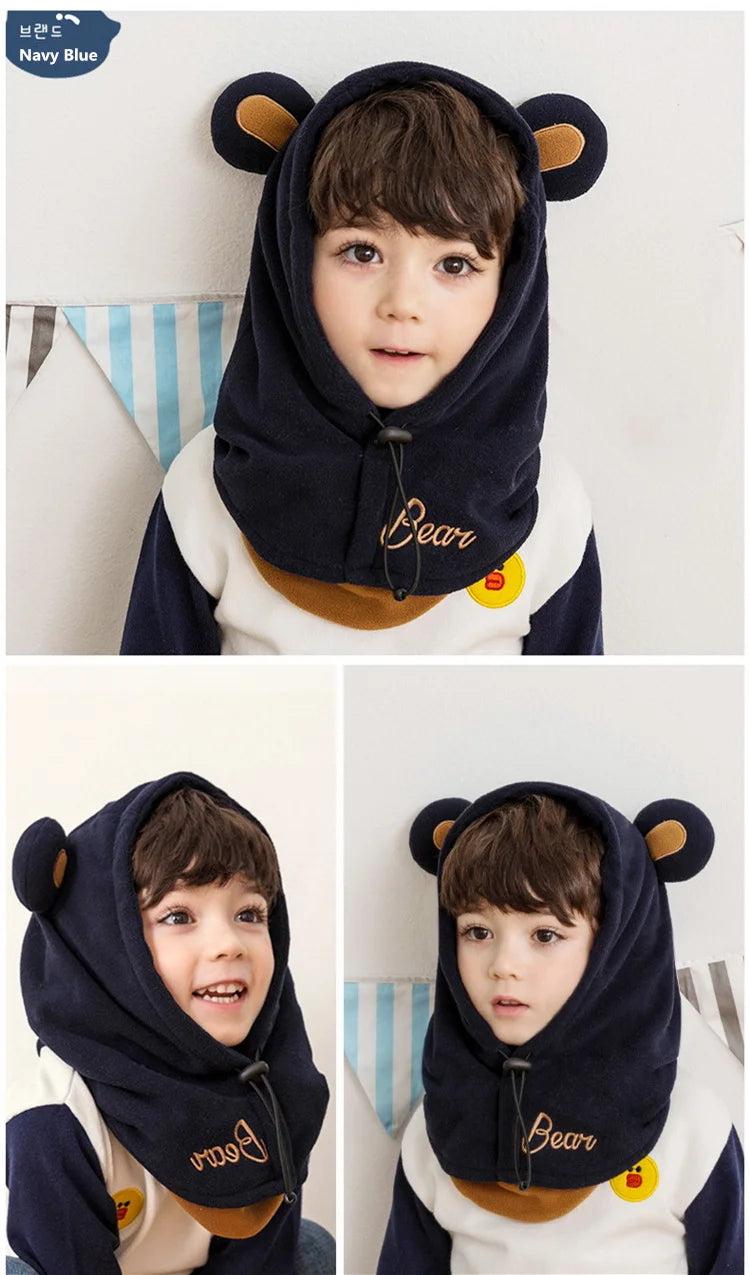 Lemonkid Kids Cartoon Animal Masked Hat Children Autumn Winter Warm Caps Child Girls Beanie Hats Boys Cycling Windproof Cap