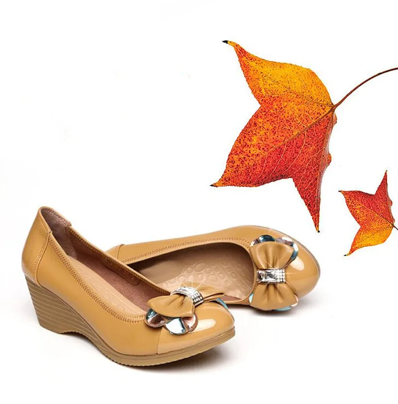 ZXRYXGS Brand Shoes 2024 New Rhinestone Bow Slope with Wild Women High Heel Shoes OL Work Shoes Woman Fashion Shoes High Heels