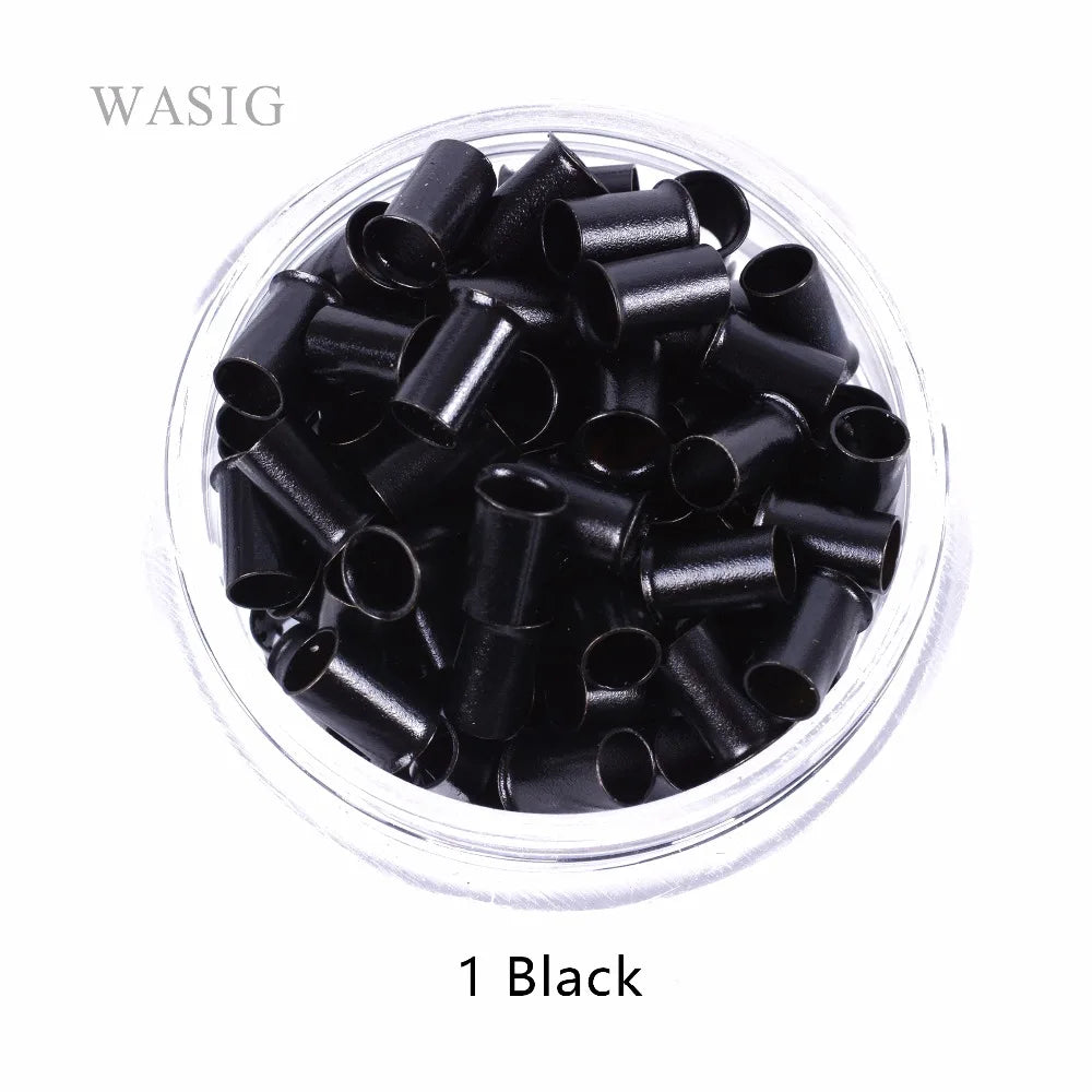 3.4mm 1000pcs Long Euro Lock Flared Flaring Micro Copper Tube Rings Beads Links Human Hair Extensions tools