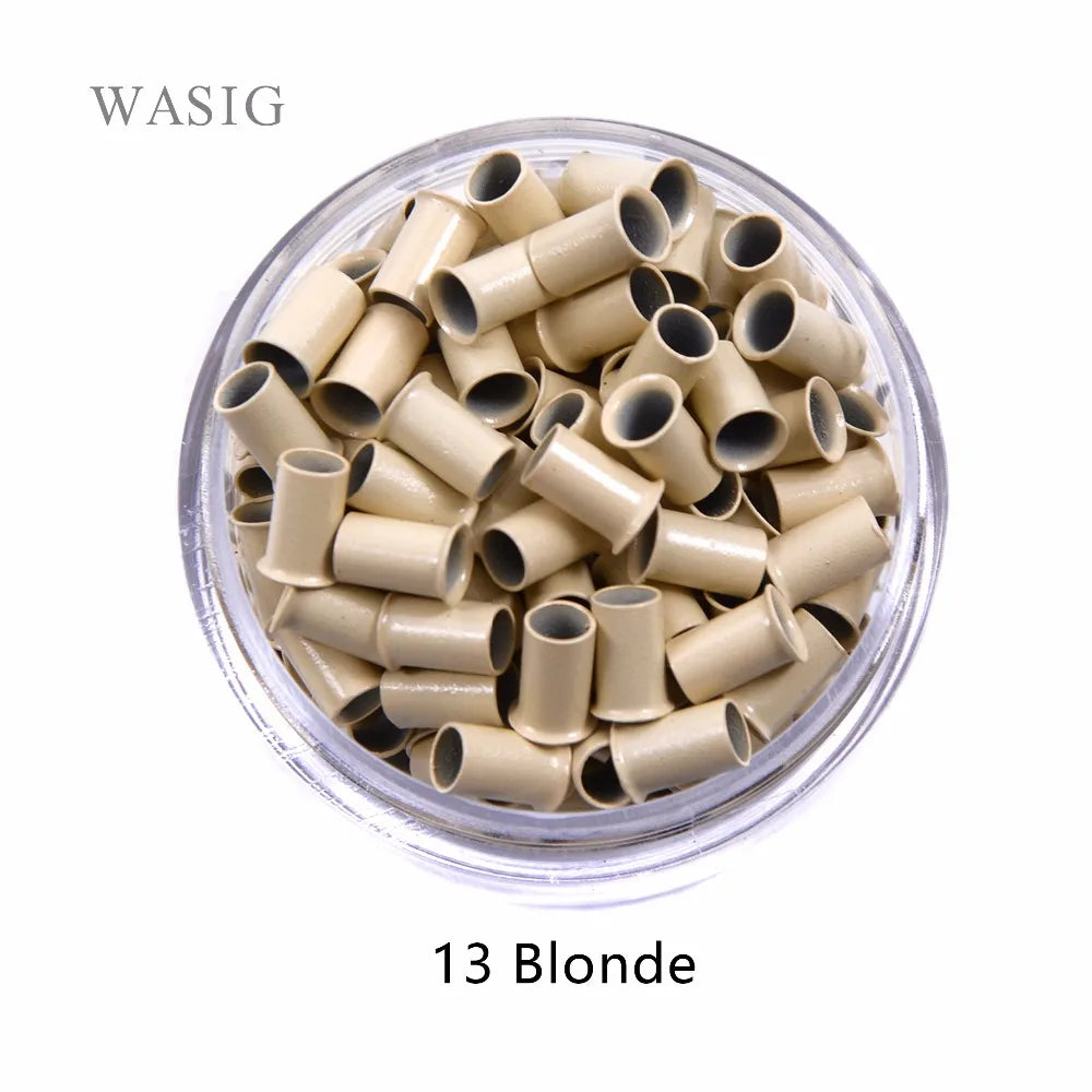3.4mm 1000pcs Long Euro Lock Flared Flaring Micro Copper Tube Rings Beads Links Human Hair Extensions tools