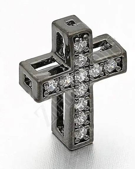 10*13mm Handmade Brass Cubic Zirconia Cross Beads Charms DIY Jewelry Bracelet Necklace Making, Model: VZ137