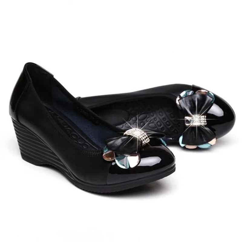 ZXRYXGS Brand Shoes 2024 New Rhinestone Bow Slope with Wild Women High Heel Shoes OL Work Shoes Woman Fashion Shoes High Heels