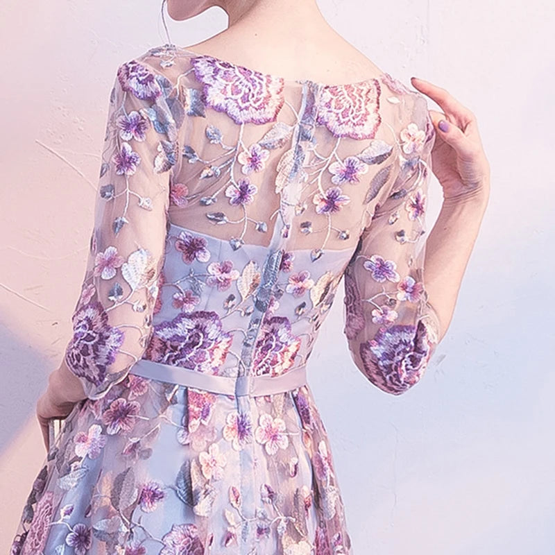 DongCMY New Short Formal Dresses Flowers Vestdios Women Bride Elegant Wedding Party Dress