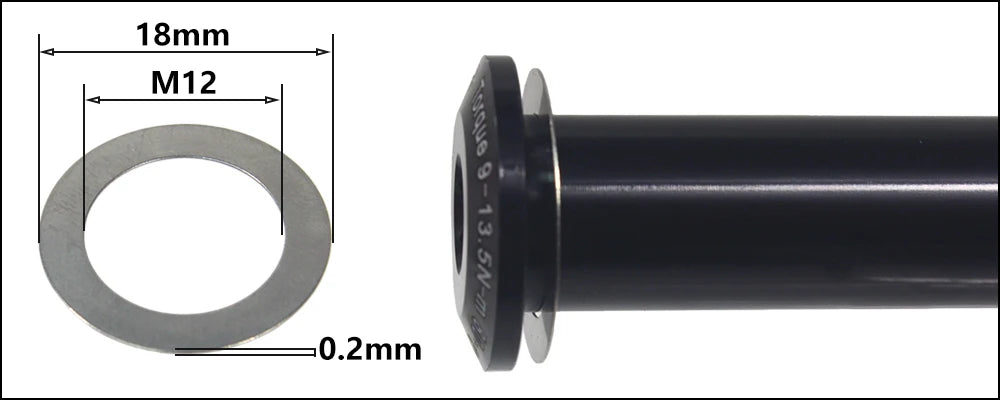 HEPPE MTB Road Bike Thru Axle Washer M12 M15 Axle Spacer Bike Hub Tube Shaft Skewer Spacer 0.5/1/2/3/4/7.5mm Thickness