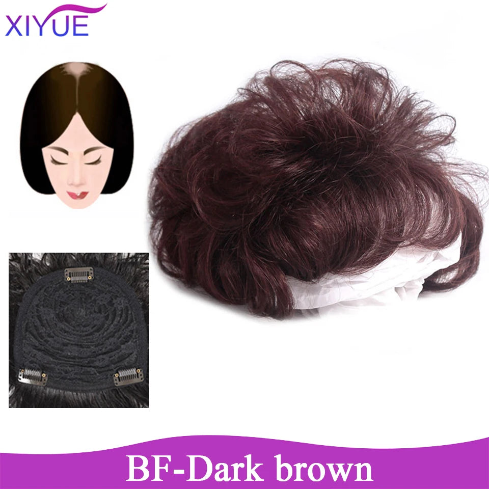 3D Bangs Invisible Seamless Head Hair Water Ripple Hair Air Bangs Head Overhead Natural Invisible Replacement Cover White Hair