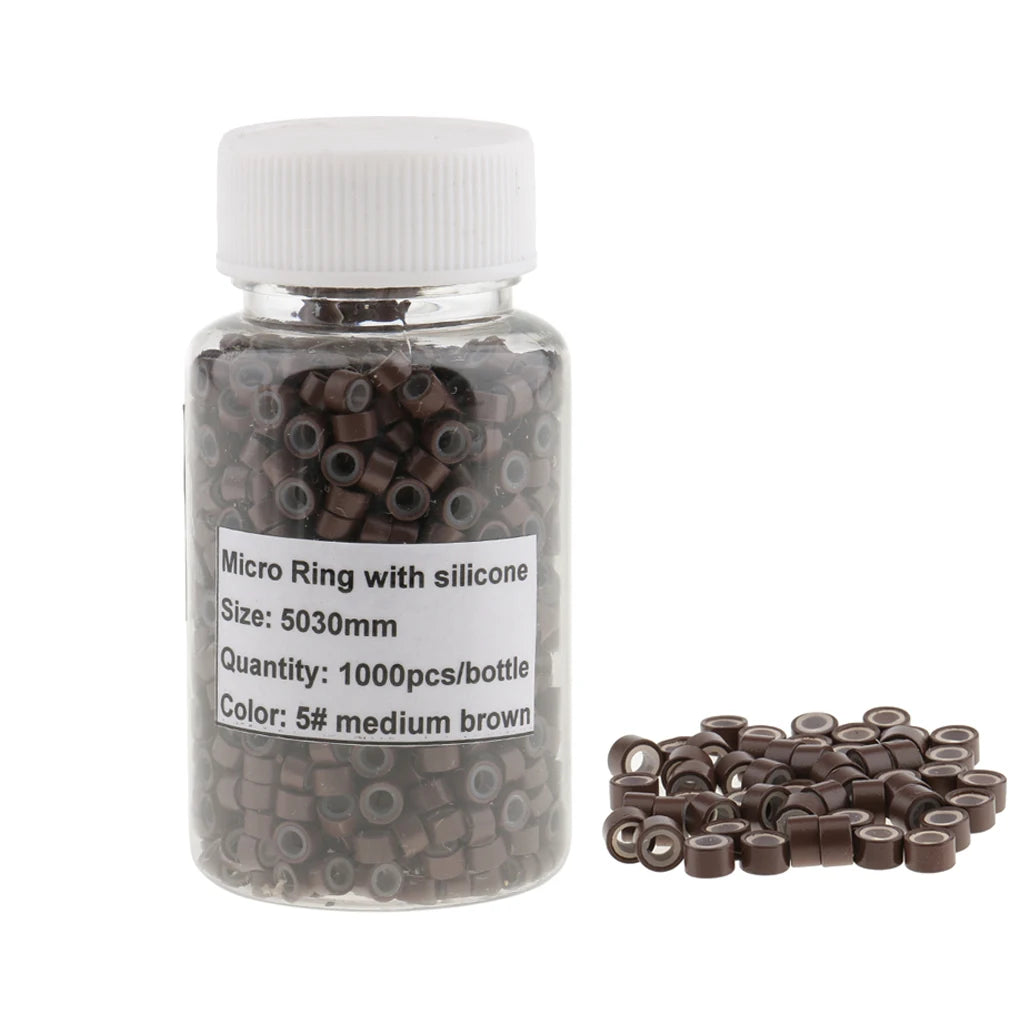 1000pcs Hair Extension Silicone Micro Rings Links Beads Loops Crimp Lot Bulk Hair Extensions Color Ring