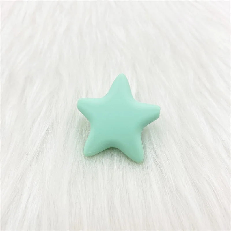 10pcs Stars Silicone Beads 15Colors Baby Teethers Food Grade Baby Teething Toys For Pacifier Chain Necklace DIY Accessories