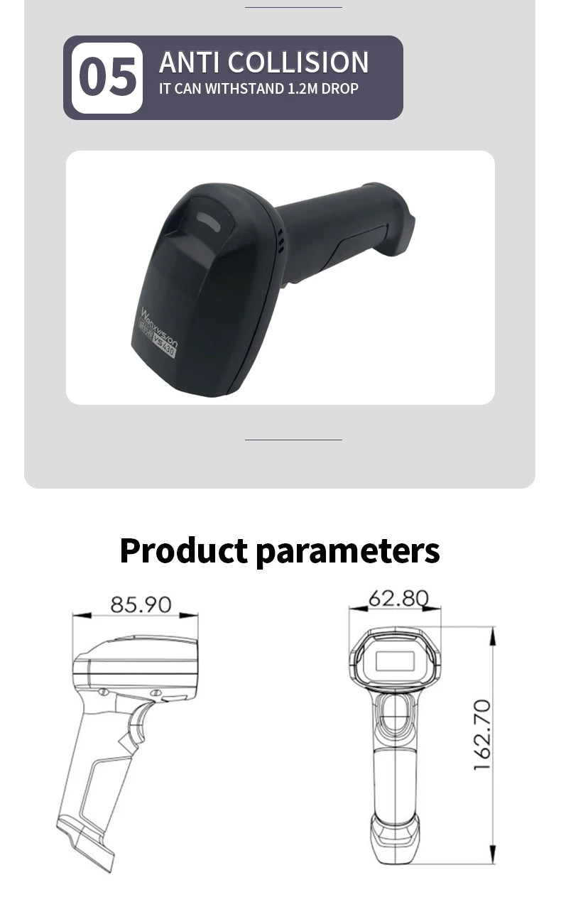 CHIYI 1D/2D Supermarket Handhel Barcode Bar Code Scanner Reader QR PDF417 Bluetooth 2.4G Wireless &Wired USB Platform