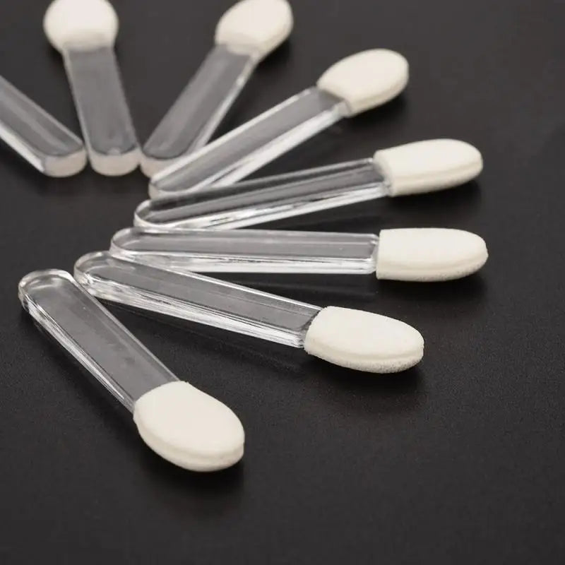 10Pcs/Set Eyeshadow Applicator Pro Sponge Double Ended Portable Eye Shadow Brushes Nail Mirror Powder Brush Beauty Makeup Tool