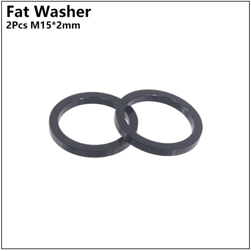 HEPPE MTB Road Bike Thru Axle Washer M12 M15 Axle Spacer Bike Hub Tube Shaft Skewer Spacer 0.5/1/2/3/4/7.5mm Thickness