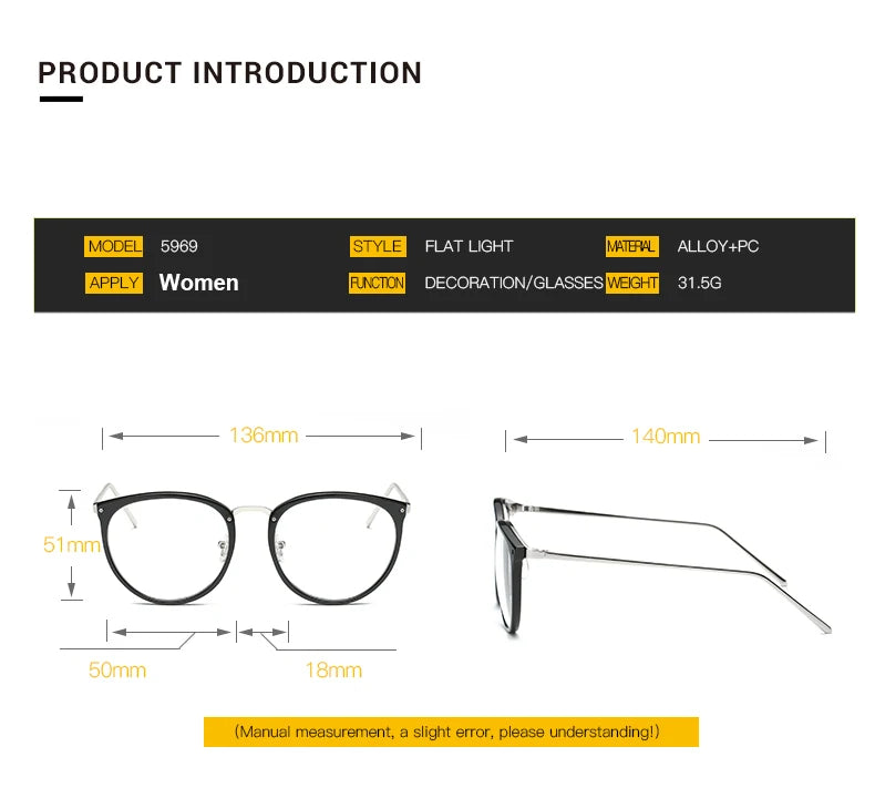 Fashion Optical Eyeglasses Frame myopia Full Rim Metal Women Spectacles Eye glasses Oculos de Grau Eyewear Prescription Eyewear