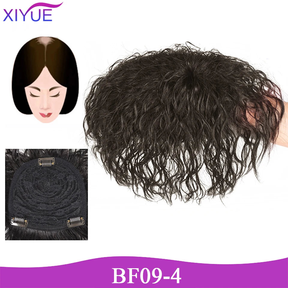 3D Bangs Invisible Seamless Head Hair Water Ripple Hair Air Bangs Head Overhead Natural Invisible Replacement Cover White Hair