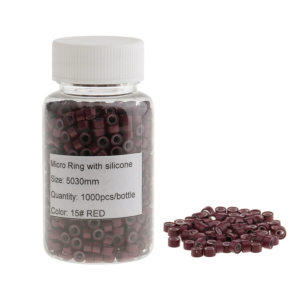 1000pcs Hair Extension Silicone Micro Rings Links Beads Loops Crimp Lot Bulk Hair Extensions Color Ring