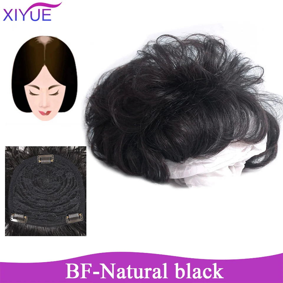 3D Bangs Invisible Seamless Head Hair Water Ripple Hair Air Bangs Head Overhead Natural Invisible Replacement Cover White Hair
