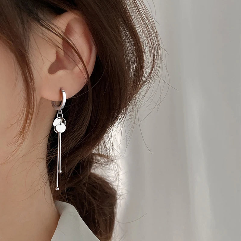 XIYANIKE Silver Color  New Arrival Round Brand Tassel Long Earrings Temperament Sexy Fashion INS Handmade Jewelry Cерьга