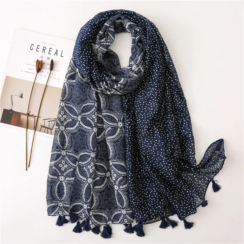 2022 New Fashion Summer Women Scarf Bohemia Flower Beach Hijab Shawls and Wraps Female Foulard Echarpe Designer Pashmina Bandana