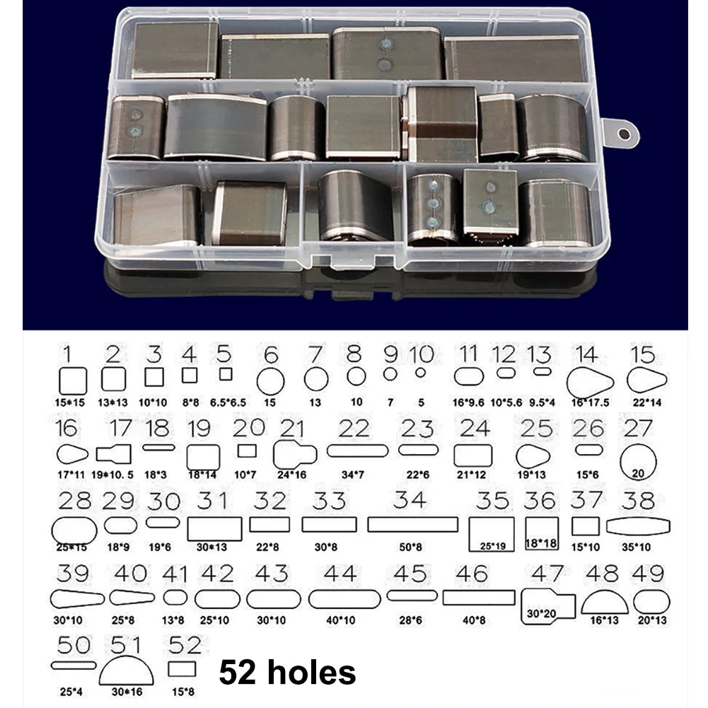 18/24/39/52/55Pcs Shaped Style One Hole Hollow Punch Cutter Set Punching Tool for Leather Belt Phone Holster Leather Craft DIY