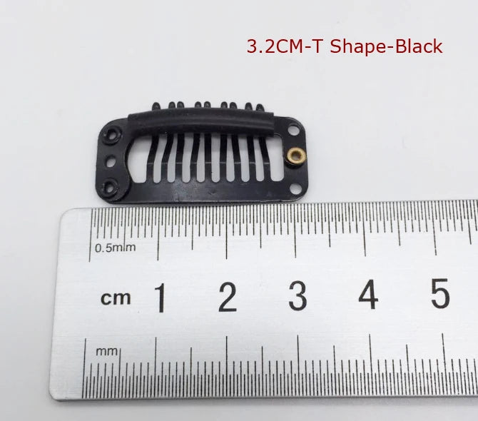 50pcs 2.3cm-3.6cm Black Brown Color Wig Clips Snap Clip For Hair Extension Wig Weft Wig PP Hairpins Large Clips Styling Tools