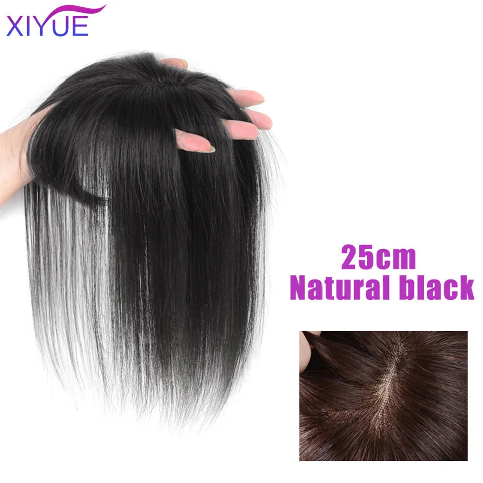 3D Bangs Invisible Seamless Head Hair Water Ripple Hair Air Bangs Head Overhead Natural Invisible Replacement Cover White Hair