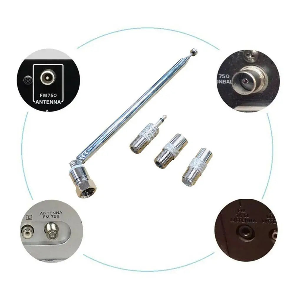 1set Telescopic DAB FM Radio Aerial Adapter HiFi AV Receiver Mini System Aerial Antenna Length 750mm 7 Sections Universal
