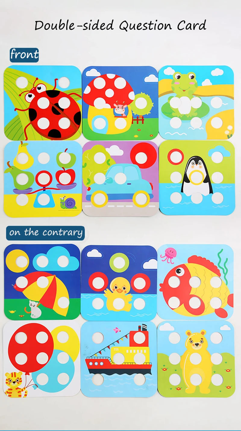 Mushroom Nail Art Puzzles Toy Kids Wooden Mosaic Pegboard Animal Color Matching Buttons Puzzles Game Montessori Educational Toys