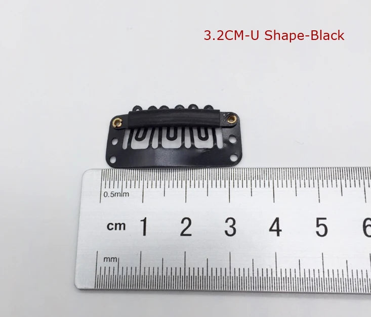 50pcs 2.3cm-3.6cm Black Brown Color Wig Clips Snap Clip For Hair Extension Wig Weft Wig PP Hairpins Large Clips Styling Tools