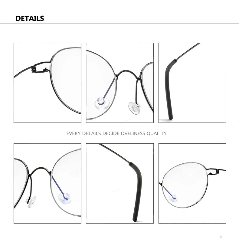 2024 Screwless Eyeglasses Frame for Men Round Denmark Korean male female Glasses Frame Women Pure Titanium Eyewear spectacles