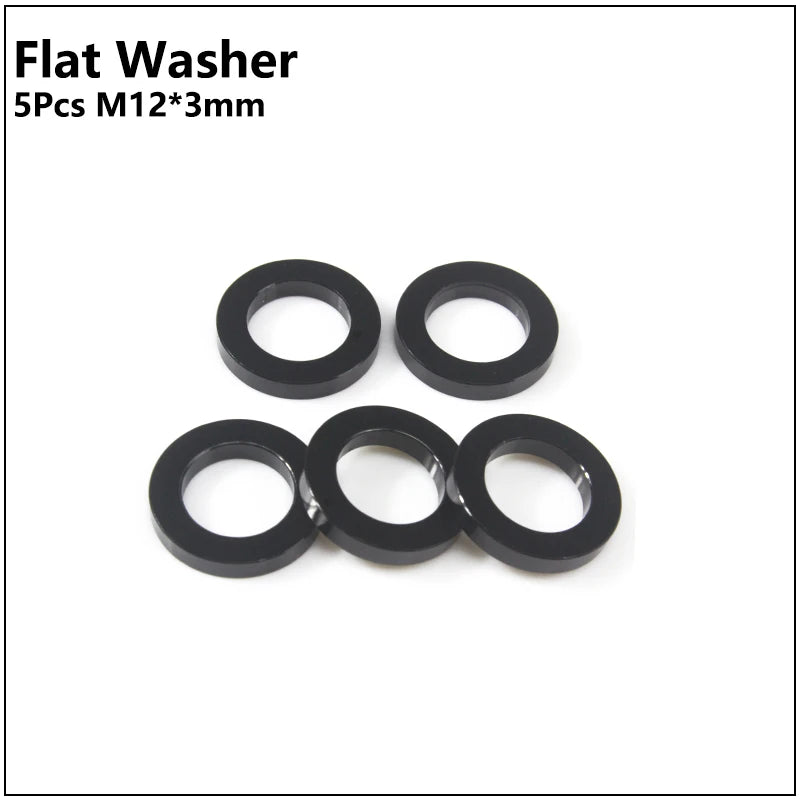 HEPPE MTB Road Bike Thru Axle Washer M12 M15 Axle Spacer Bike Hub Tube Shaft Skewer Spacer 0.5/1/2/3/4/7.5mm Thickness