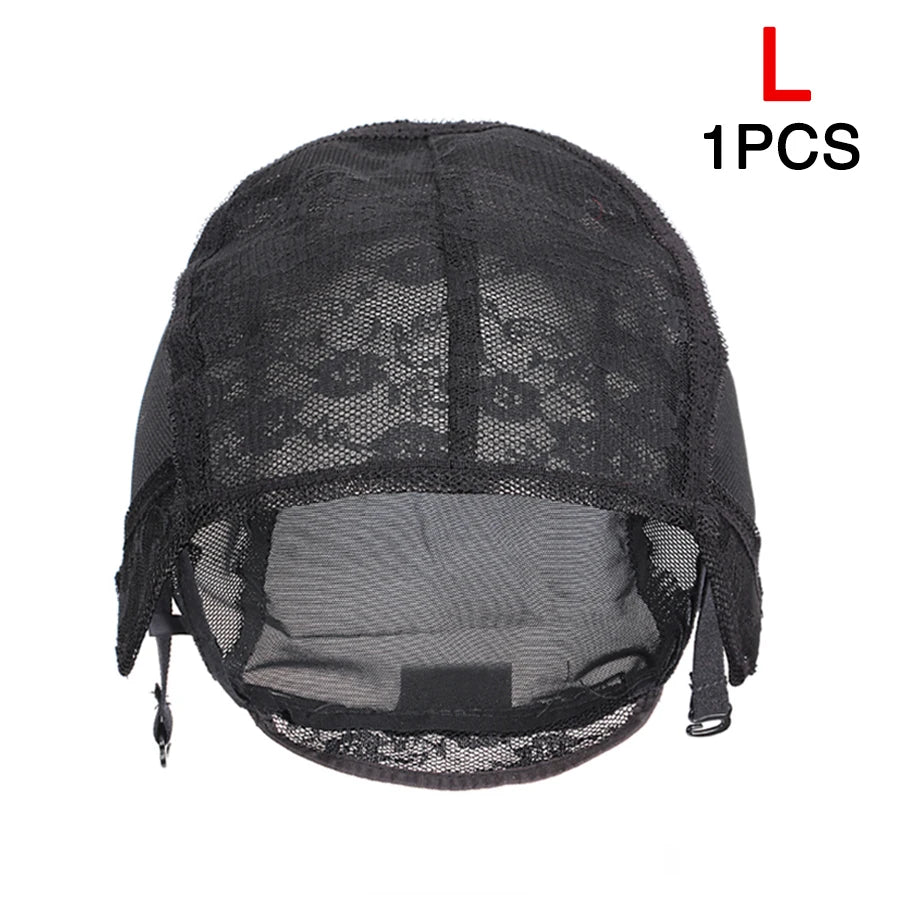 Alileader 1Pcs Lace Wig Cap For Making Wigs With Adjustable Straps Waving Cap Elastic Band For Wigs Stretchable Double Lace Nets