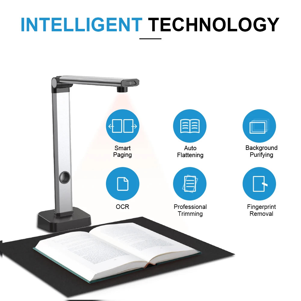 JOYUSING  L14 14MP HD Book & Document Scanner, Capture Size A3,  Multi-Language OCR, Pdf, for MAC and Window System, Home Office