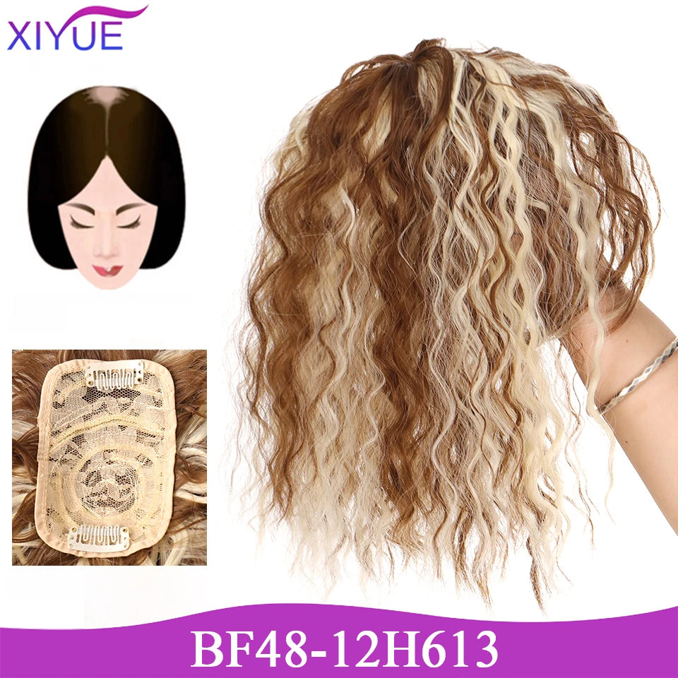 3D Bangs Invisible Seamless Head Hair Water Ripple Hair Air Bangs Head Overhead Natural Invisible Replacement Cover White Hair