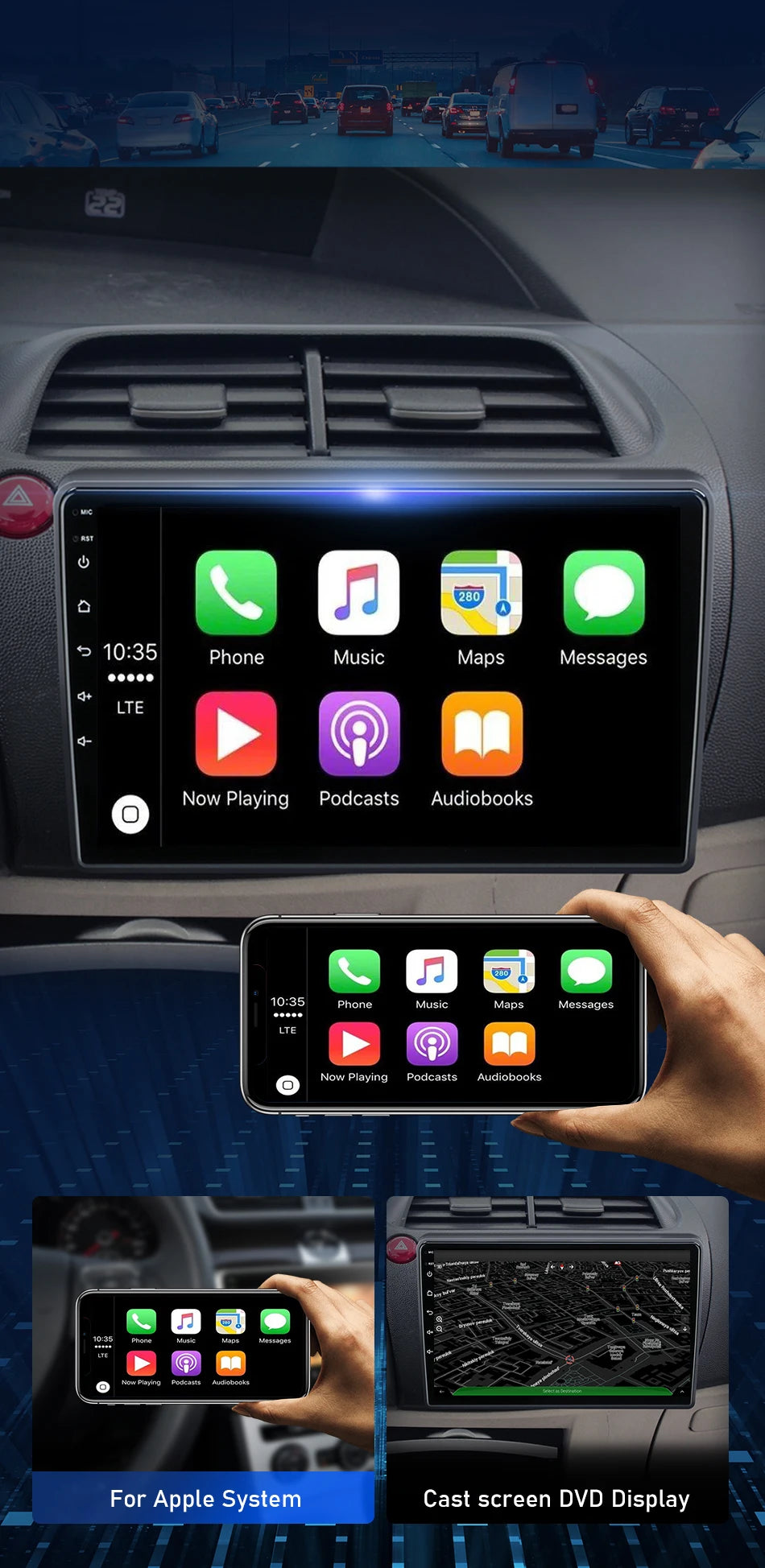 For Honda Civic Hatchback 2006-2011 Android 12 Car Radio Multimedia Video Navigation 2 Din Stereo DVD Head Unit Speaker Carplay