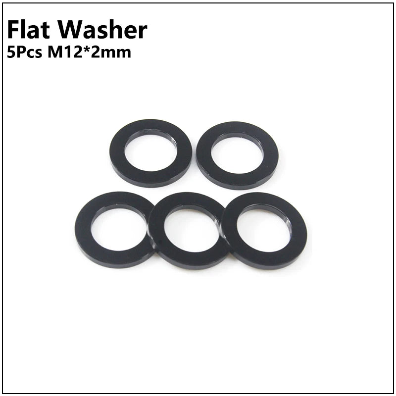 HEPPE MTB Road Bike Thru Axle Washer M12 M15 Axle Spacer Bike Hub Tube Shaft Skewer Spacer 0.5/1/2/3/4/7.5mm Thickness