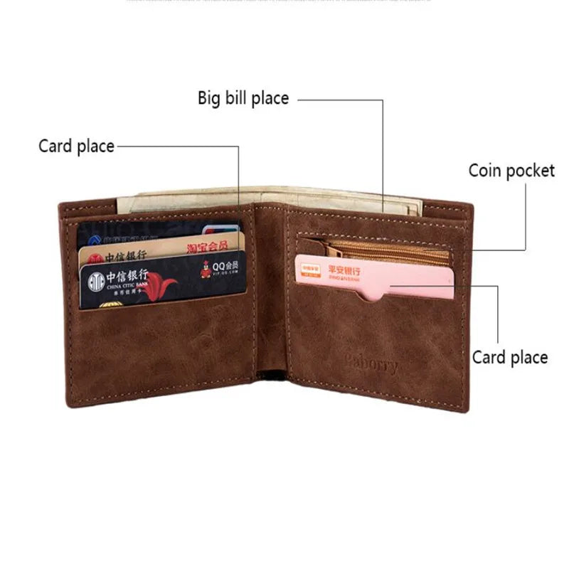 1Pc High quality Fashion Mini Men's Luxury Business Wallet Card Holder Man Purse Coin Bag Zipper Cash Dollars Purse Clutch