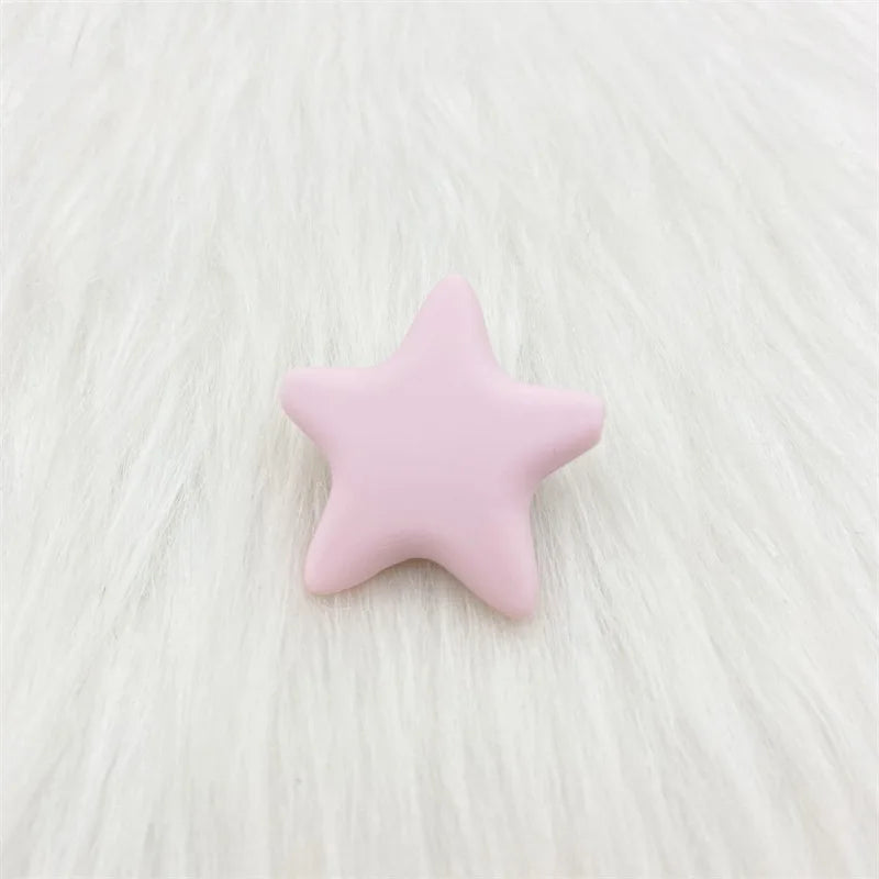 10pcs Stars Silicone Beads 15Colors Baby Teethers Food Grade Baby Teething Toys For Pacifier Chain Necklace DIY Accessories