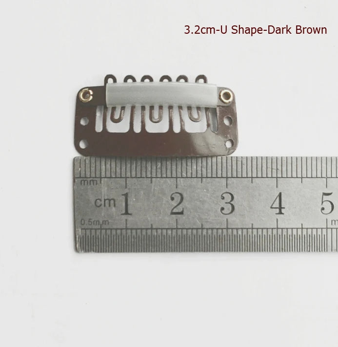 50pcs 2.3cm-3.6cm Black Brown Color Wig Clips Snap Clip For Hair Extension Wig Weft Wig PP Hairpins Large Clips Styling Tools