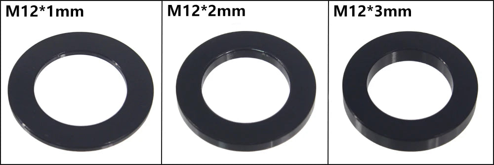 HEPPE MTB Road Bike Thru Axle Washer M12 M15 Axle Spacer Bike Hub Tube Shaft Skewer Spacer 0.5/1/2/3/4/7.5mm Thickness