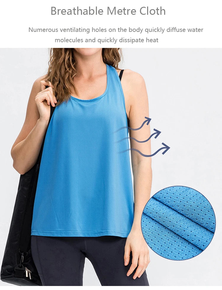 Sleeveless Racerback Yoga Vest Sport Tank Tops For Women Gym Vest Top Casual Clothes Running workout Yoga T-Shirts Girl Tops