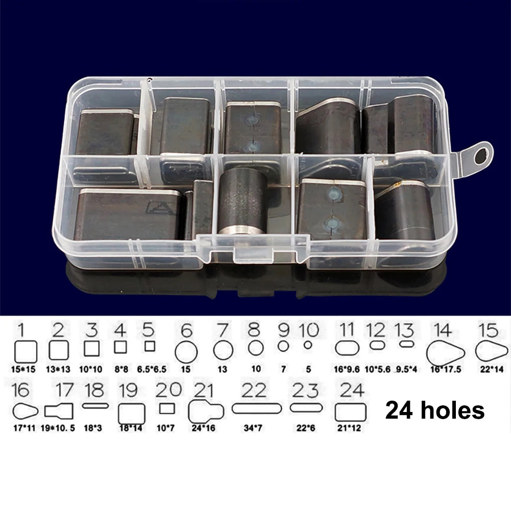 18/24/39/52/55Pcs Shaped Style One Hole Hollow Punch Cutter Set Punching Tool for Leather Belt Phone Holster Leather Craft DIY