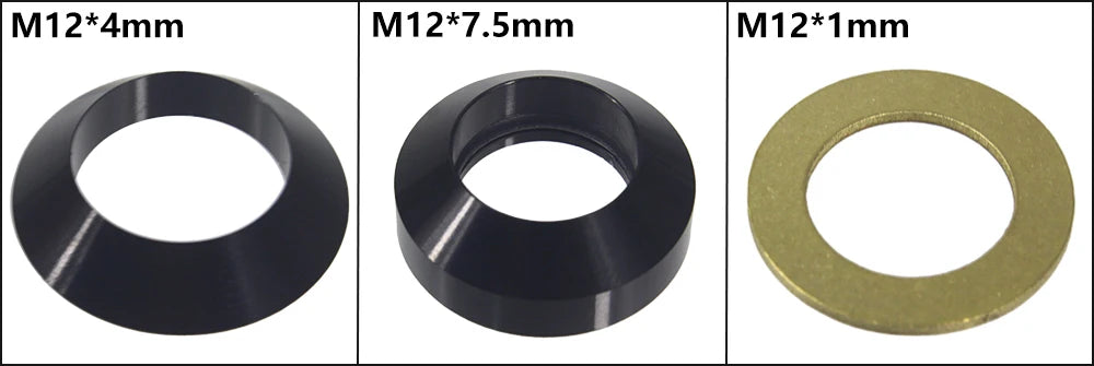 HEPPE MTB Road Bike Thru Axle Washer M12 M15 Axle Spacer Bike Hub Tube Shaft Skewer Spacer 0.5/1/2/3/4/7.5mm Thickness