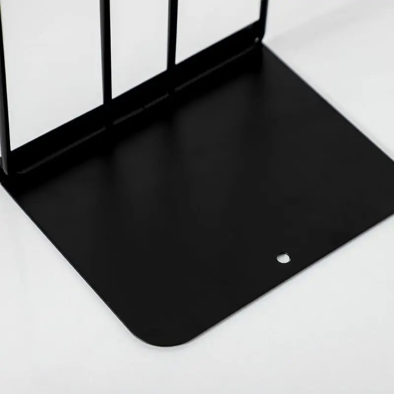 1 Pair Bookends Book Stand Support Simple Iron Desktop Non Slip Rack Shelf Holder Office Magazine Organizer