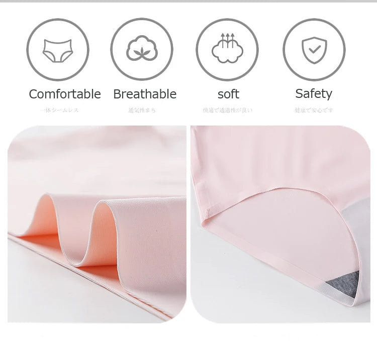 TrowBridge 10PCS/Set Women's Panties Solid Seamless Underwear Plus Size Comfortable Briefs Silk Satin Lingerie Health Underpants