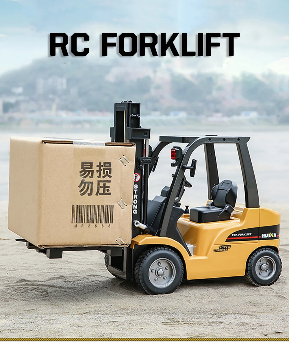 HUINA 1/10 Rc Truck Forklift Tractor Remote Control Car crawler 8 Ch Rc Machine Engineering Cars On Radio Station Boy Toys