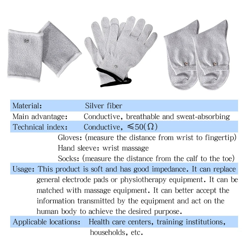 2 Way Electrode Wire Gloves 2.5mm Cable EMS Muscle Stimulator Electrode Pads TENS Unit Massage Machine Lead Wire Replacement