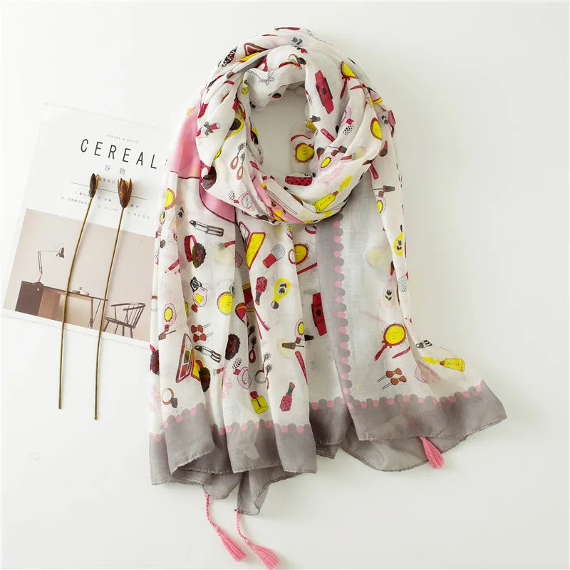 2022 New Fashion Summer Women Scarf Bohemia Flower Beach Hijab Shawls and Wraps Female Foulard Echarpe Designer Pashmina Bandana