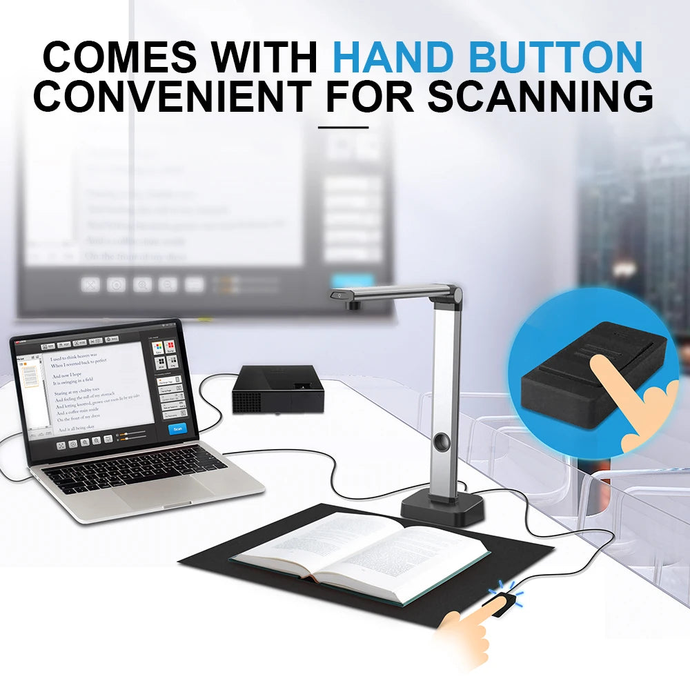 JOYUSING  L14 14MP HD Book & Document Scanner, Capture Size A3,  Multi-Language OCR, Pdf, for MAC and Window System, Home Office